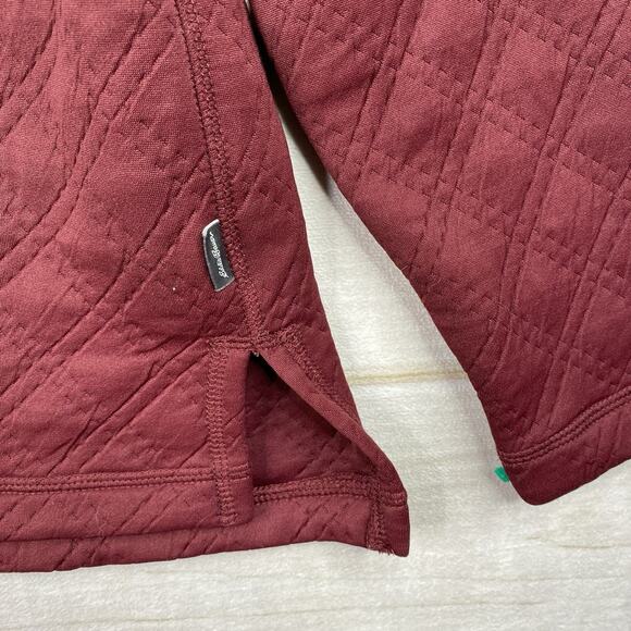 Eddie Bauer Sweater Women L Ascents Burgundy Quilted Pullover Mock Neck Top - Picture 4 of 9
